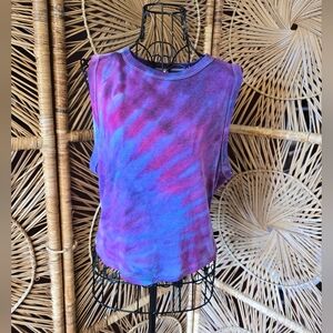 💜 Upcycled Bella Canvas Tie Dye Stretch Crop Tank Top